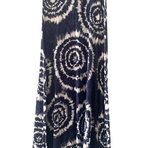 I.N.C. International Concepts Women’s Navy and White Tie-Dye Skirt